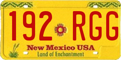 NM license plate 192RGG
