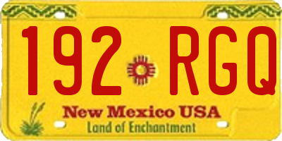 NM license plate 192RGQ