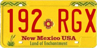 NM license plate 192RGX