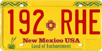 NM license plate 192RHE
