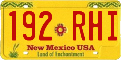 NM license plate 192RHI