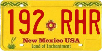 NM license plate 192RHR