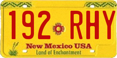 NM license plate 192RHY