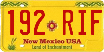 NM license plate 192RIF