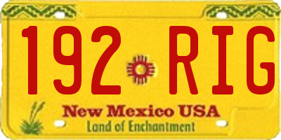 NM license plate 192RIG