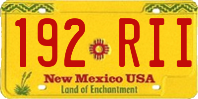 NM license plate 192RII