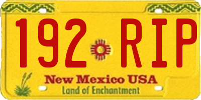 NM license plate 192RIP
