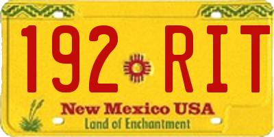 NM license plate 192RIT