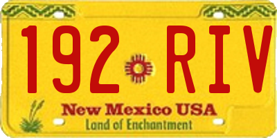 NM license plate 192RIV