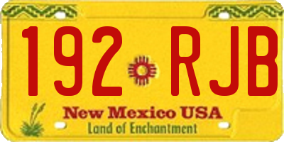 NM license plate 192RJB