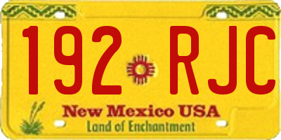 NM license plate 192RJC