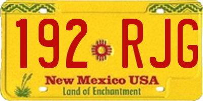NM license plate 192RJG