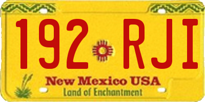 NM license plate 192RJI