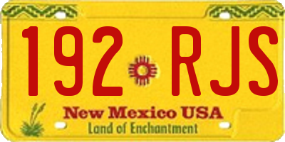 NM license plate 192RJS