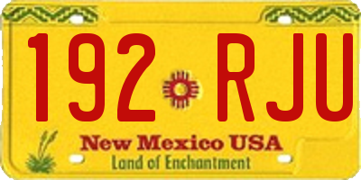NM license plate 192RJU