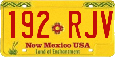 NM license plate 192RJV