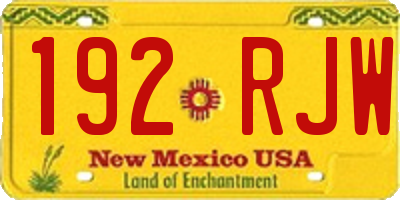 NM license plate 192RJW