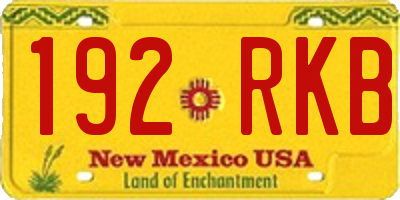 NM license plate 192RKB