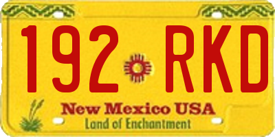 NM license plate 192RKD