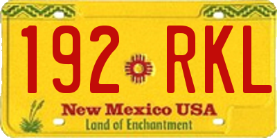 NM license plate 192RKL