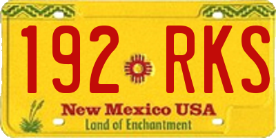 NM license plate 192RKS