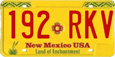 NM license plate 192RKV