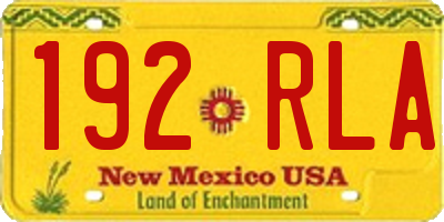 NM license plate 192RLA