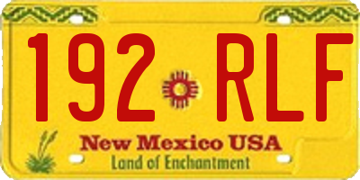 NM license plate 192RLF