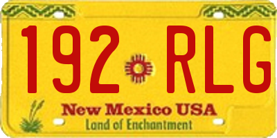 NM license plate 192RLG