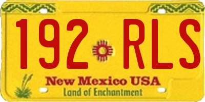 NM license plate 192RLS