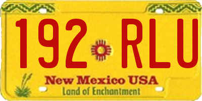 NM license plate 192RLU