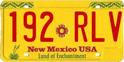 NM license plate 192RLV