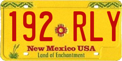 NM license plate 192RLY