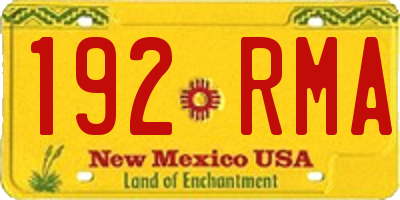 NM license plate 192RMA