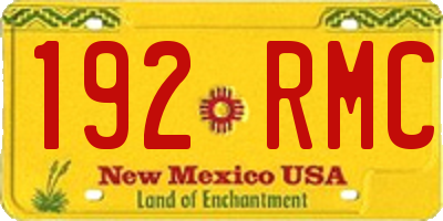 NM license plate 192RMC