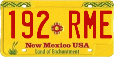 NM license plate 192RME