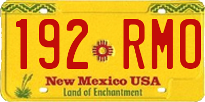 NM license plate 192RMO