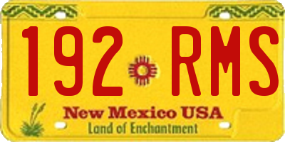 NM license plate 192RMS