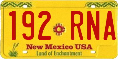 NM license plate 192RNA