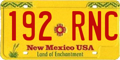 NM license plate 192RNC