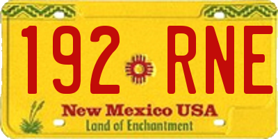 NM license plate 192RNE