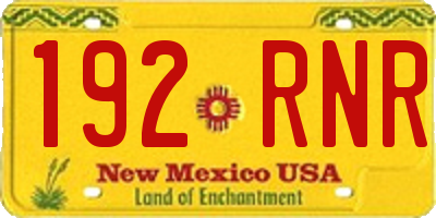 NM license plate 192RNR