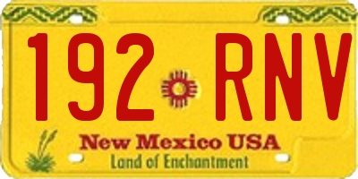 NM license plate 192RNV