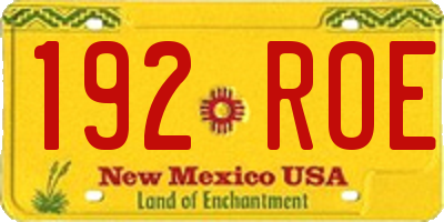 NM license plate 192ROE