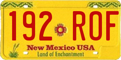 NM license plate 192ROF