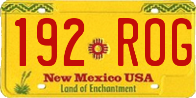 NM license plate 192ROG