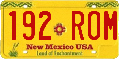 NM license plate 192ROM