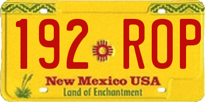 NM license plate 192ROP