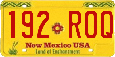NM license plate 192ROQ