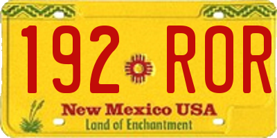 NM license plate 192ROR